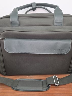 Professional Khaki Laptop Briefcase with Shoulder Strap 16x12x7"